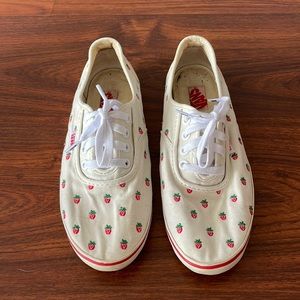 Adorable Rare Embroidered Strawberry Vans